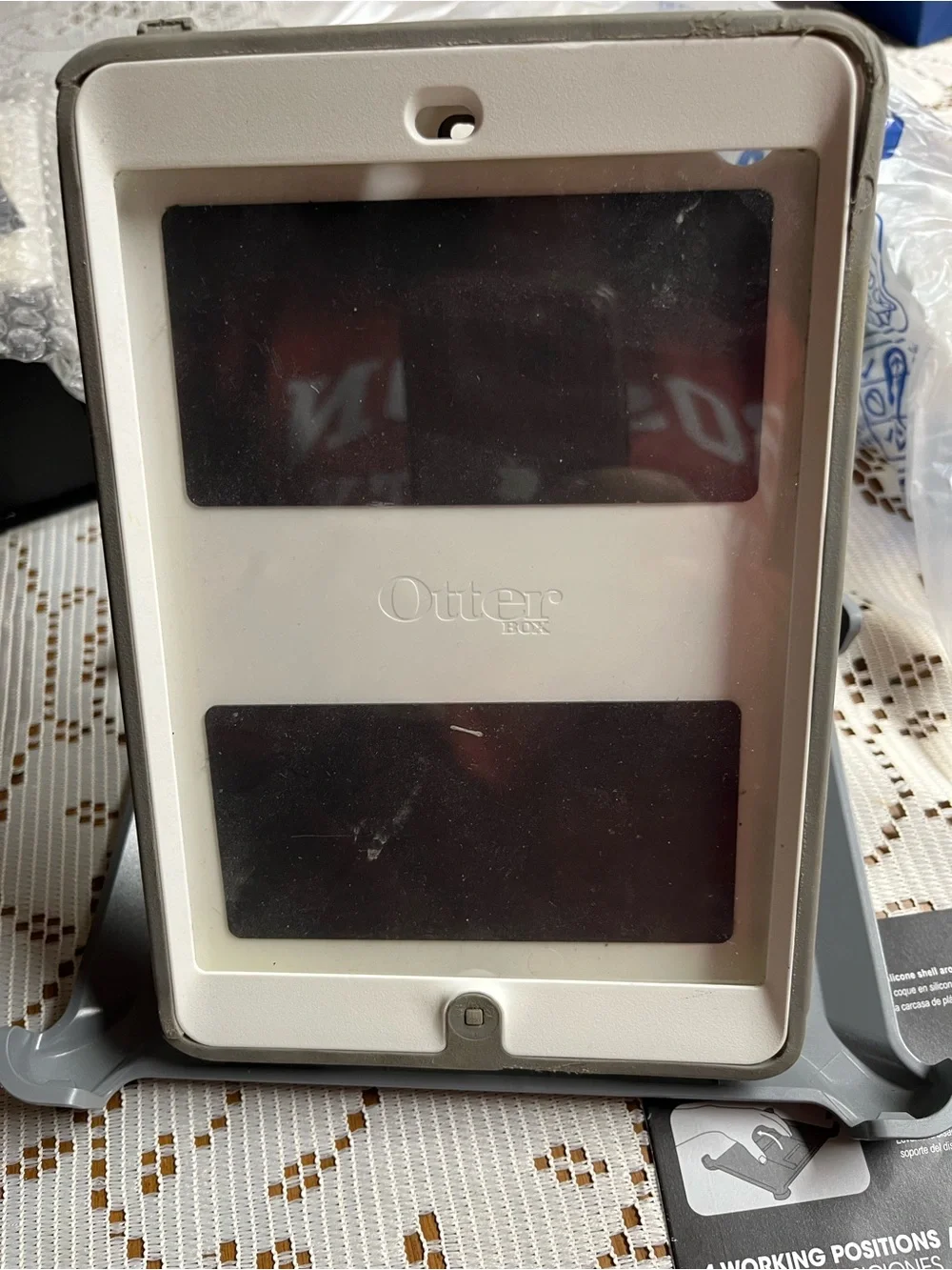 OtterBox White and Gray Tablet Case with Stand-for iPad mini